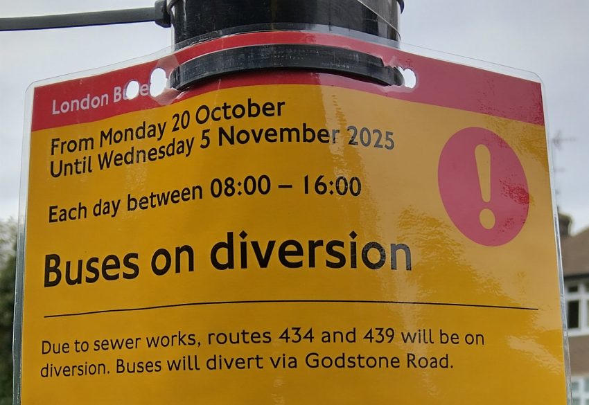 TfL Notice for 434 & 439 buses